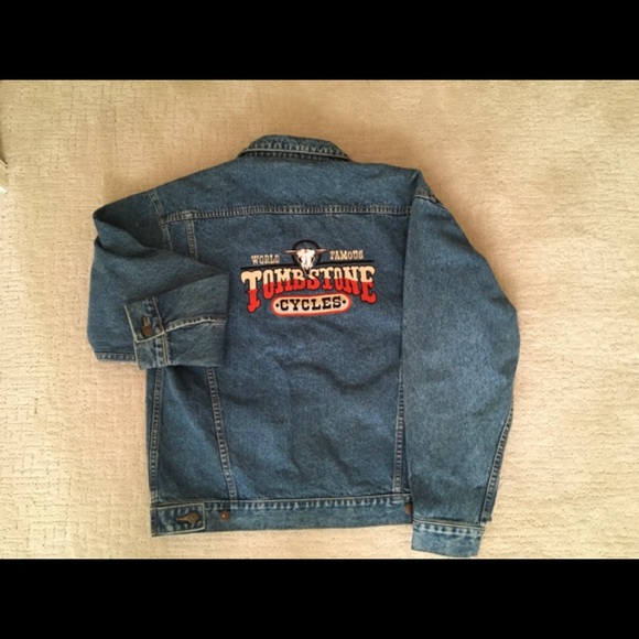 Jean jacket , embroidered back, new. - Picture 4 of 5